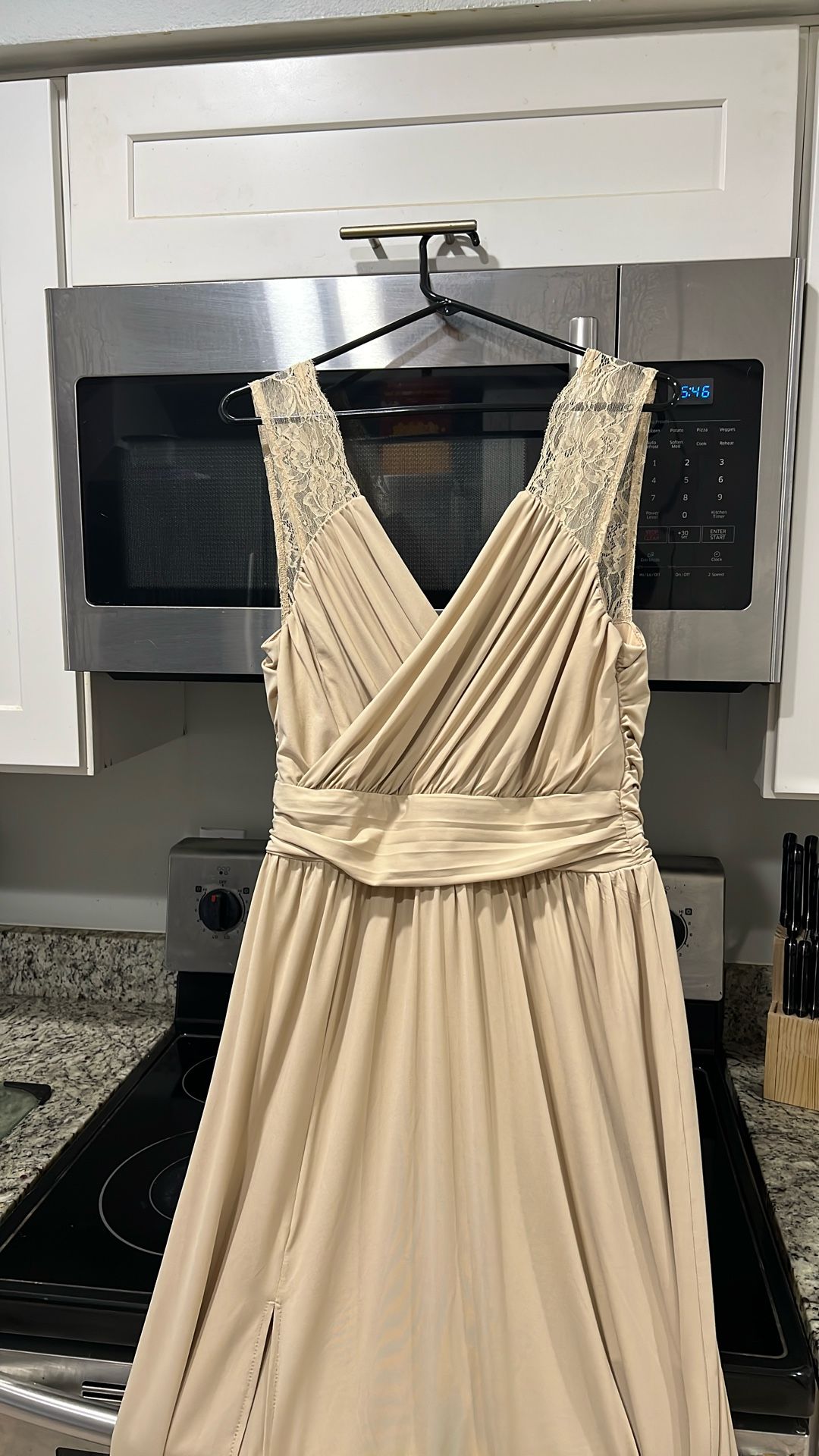Long lace Tan Dress