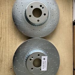 Mercedes E300 17-18-19 Front Drill Slot Rotors Ceramic Pads 