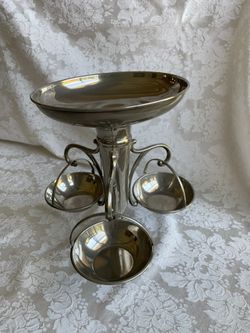 Silver Plated Epergne Set Vase And Bowls