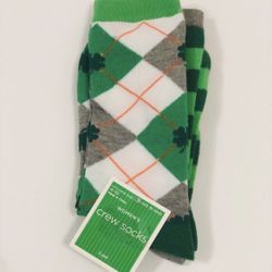 St Patrick's Day Women's Socks Argyle/Stripes 2 pairs