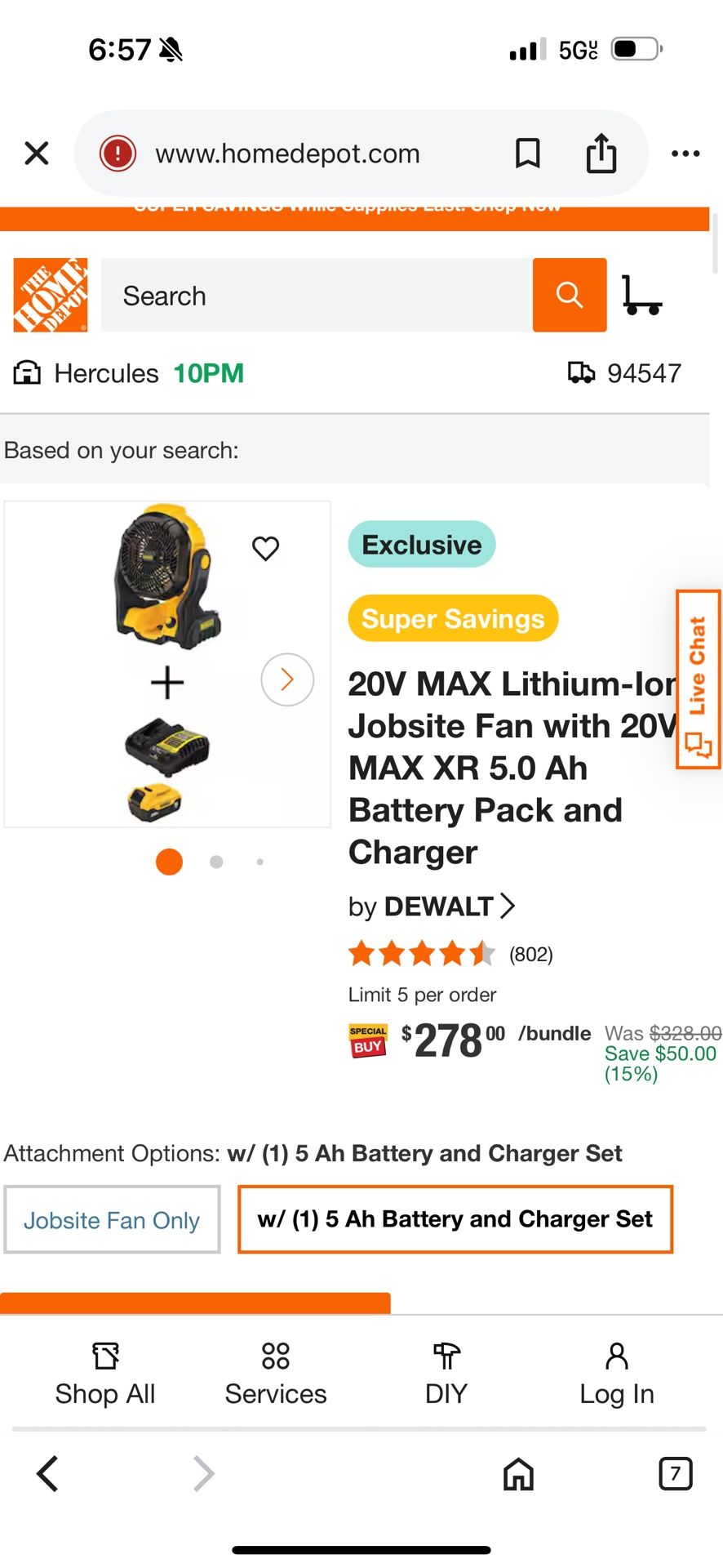 Dewalt Portable Fan