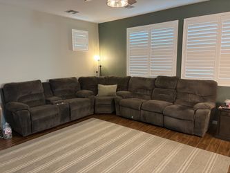 Large Gray Reclining Sectional Sofa