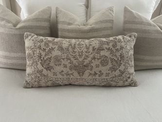 Vintage Style Lumbar Accent Pillow (L 26” x H 13”)