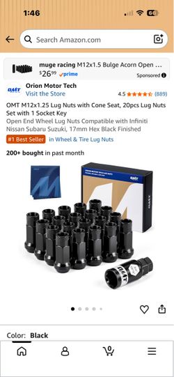Lug nuts 12x1.25,20 pcs