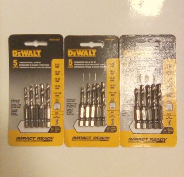DeWalt DWADT5SET 5-Piece Drill Tap Set, Designed For Use With Impact Drivers.