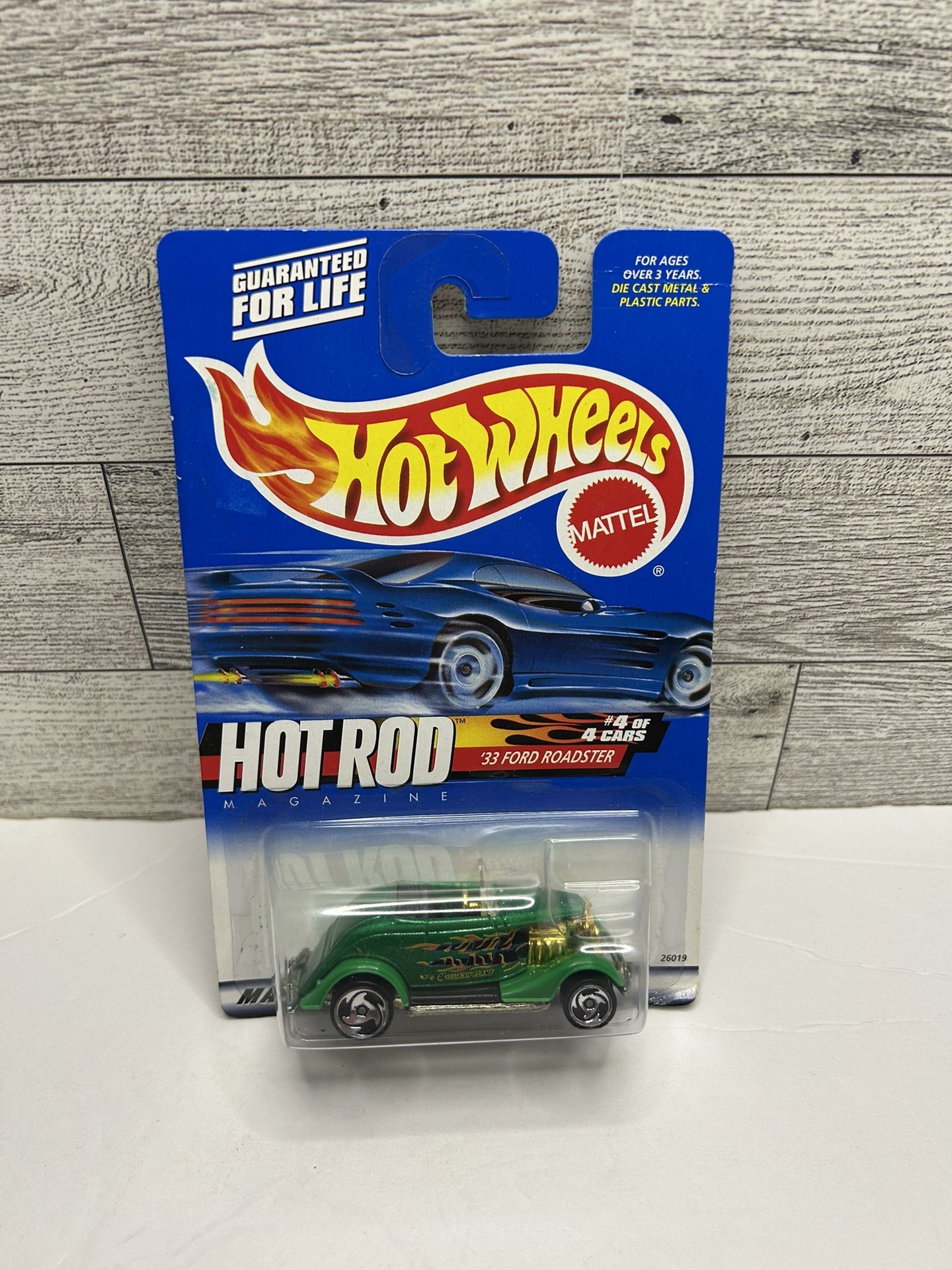 Vintage Hot Wheels Green ‘1933 Ford Roadster / ‘1999 Hot Rod • Die Cast Metal • Made in Malaysia Scale 1:64