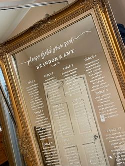 Ornate vintage large mirror wedding