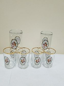 Small 6 pcs glass set/ Christmas gift