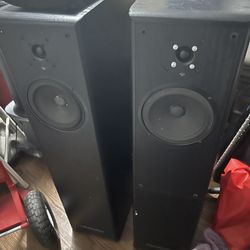 Cerwin Vega CVT-100 Tower Speakers Cosmetically Ruff But Sound  Each  Speaker Has A 8 Inch Cerwin Vega Sub On Outside Of Cabinet 250 Pair Sound Great 