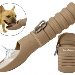Puppington Collapsible Dog Water Bottle, Latte Beige