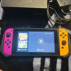 Nintendo Switch With Pokémon Case, Pikachu Game, Docking Station And Charger 