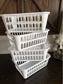 Set of 4 Sterilite medium storage baskets