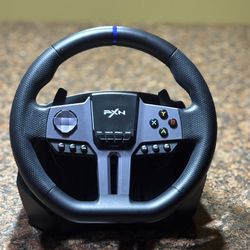 Race Steering Wheel with 3-Pedals and Shifter Bundle for PC, Xbox One, Xbox Series X/S, PS4, PS3