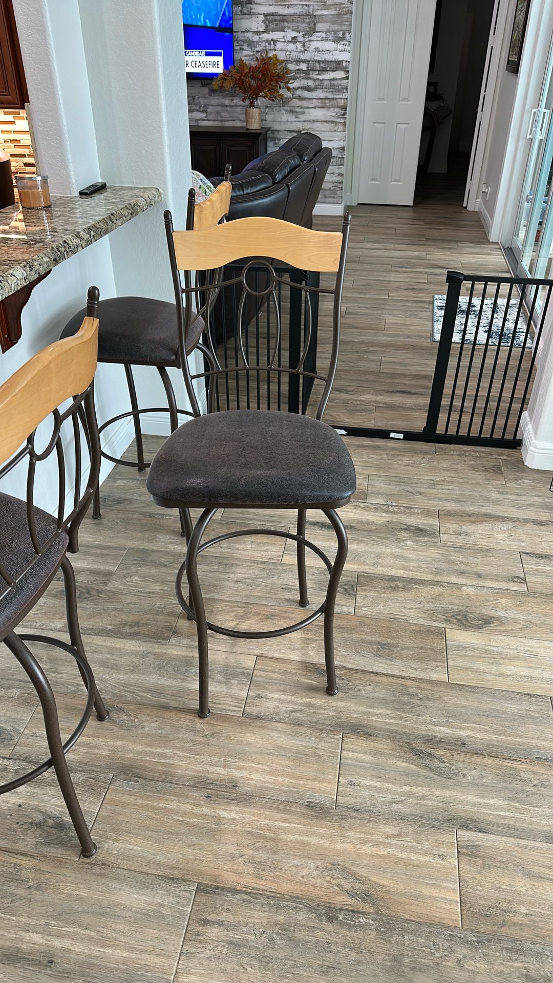 75$ Each 3 Total Beautiful Leather Never used Bar Height Bar Stools