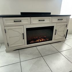 TV stand w/ Built-in Fire Place (Pick up only)