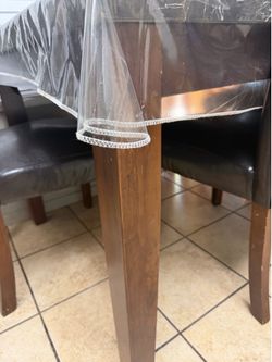 Faux Marble Dining Table and Chairs Set