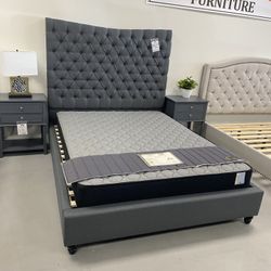 Queen Grey Bedframe 