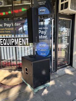 Powered 18 Subwoofer And 2 6” Tower