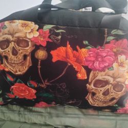 Duffle Bag And Fur Scarves. 