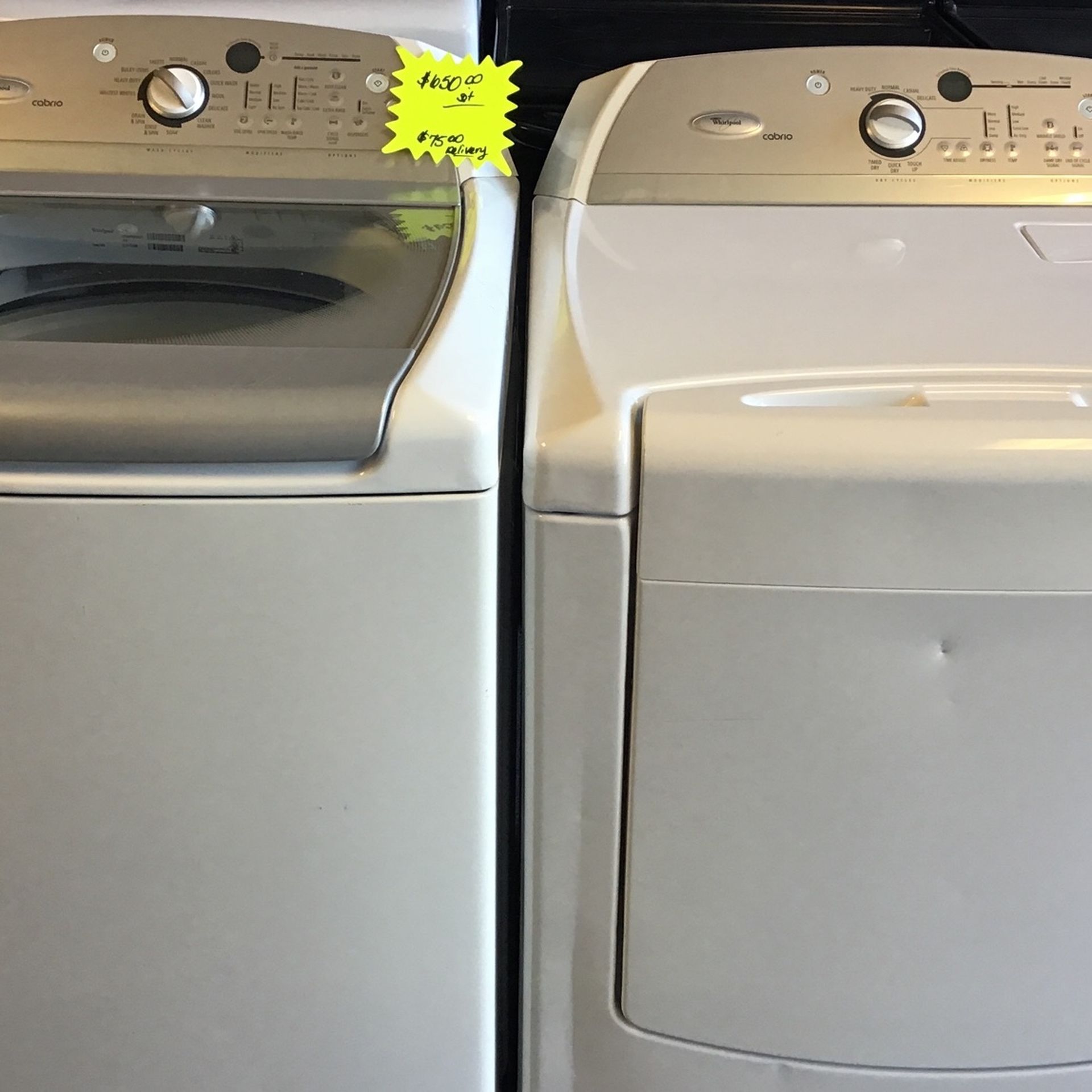 Whirlpool washer and dryer set (large capacity )