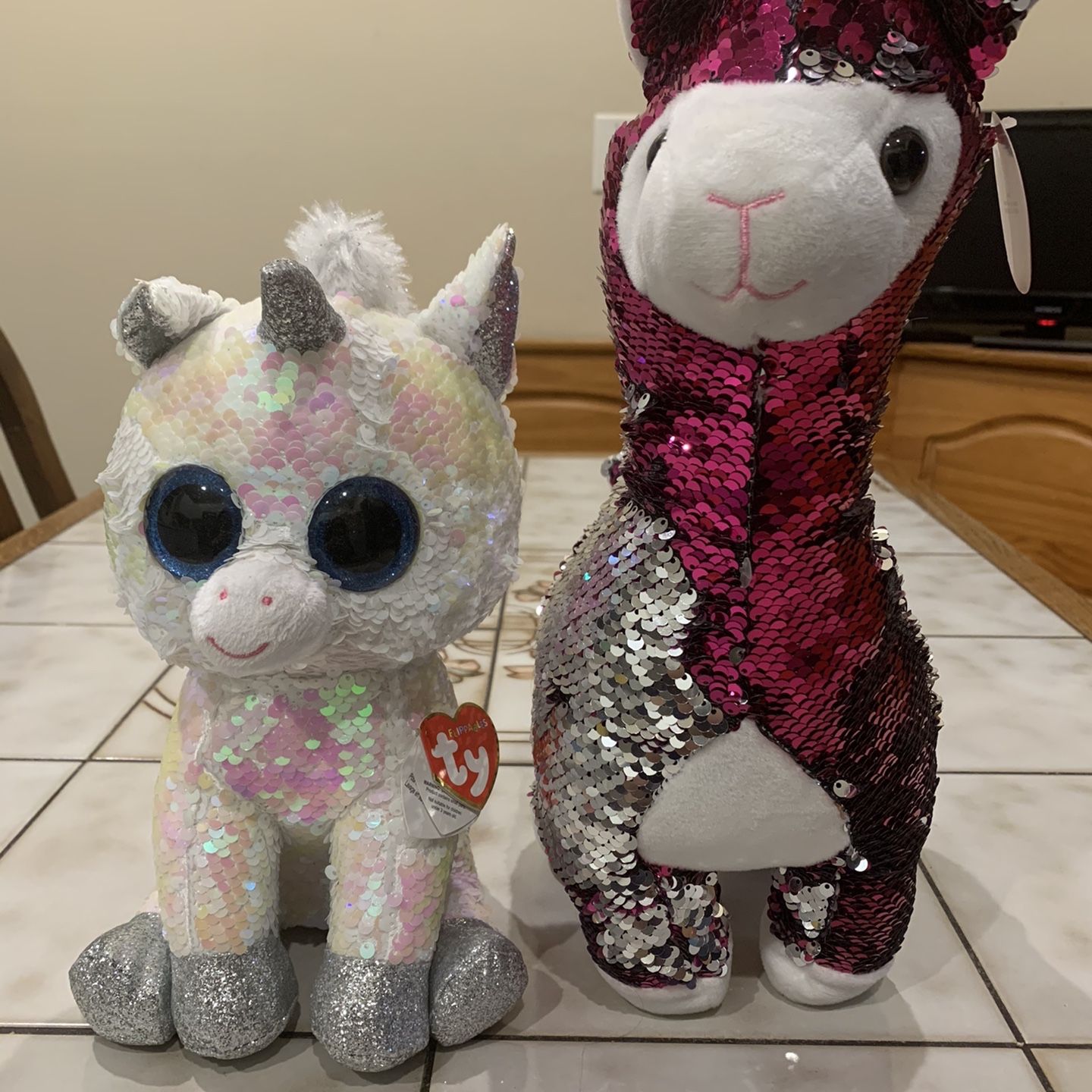 Ty Flippables Unicorn 10 in Beanie Boo Kid Stuff Animals 13 In