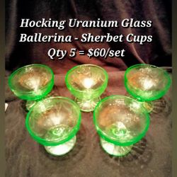 Uranium Glass Sherbet Cups 