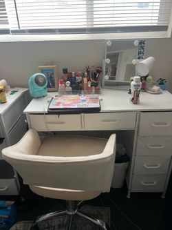 desk and chair