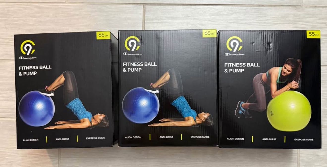 Three New Exercise Balls with Hand Pumps