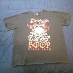 Retro Betty Boop Cartoon Wink Women's T-shirt. Black. Size XL.