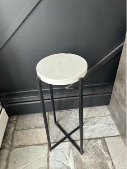 Restoration Hardware Black Marble Accent Table