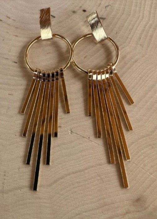 Handmade 14 Karat Gold Plated Fringe Earrings