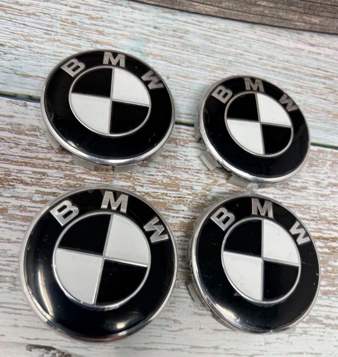 4 PCS BMW 68mm Black Wheel Center Hub Caps Logo Badge Emblem Rim Hubcaps Emblem