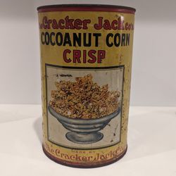 Vintage Cracker Jack Coconut Crisp Cereal Tin
