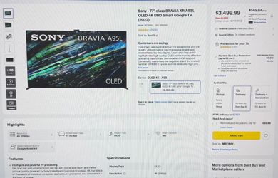 77”  SONY  TV