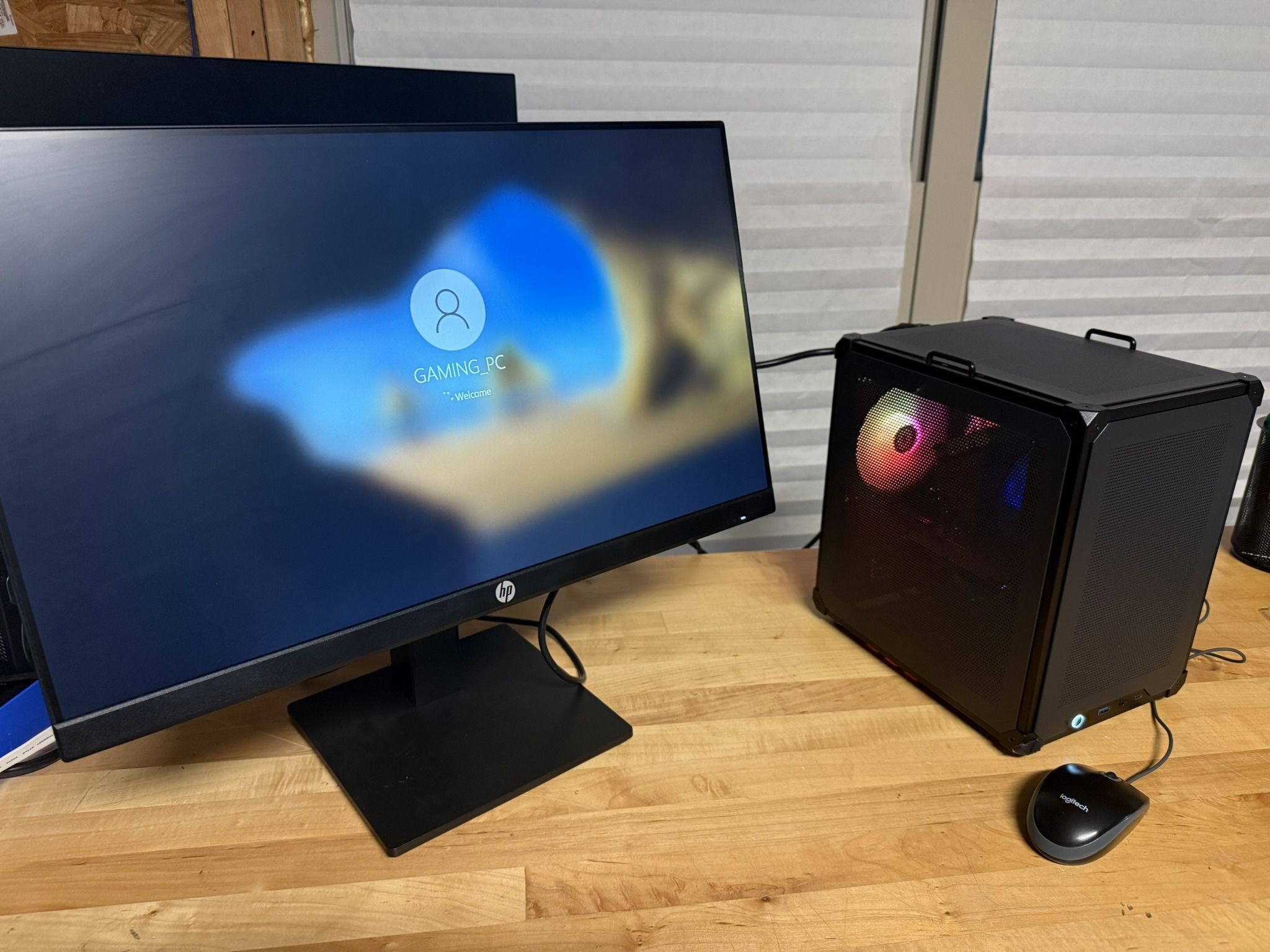 RGB Gaming Desktop PC - Intel i7-8700 ES CPU, ASUS Nvidia GTX 1650,16GB DDR4 RAM, LGA1151 Motherboard, 500GB SSD, ITX, Dell LCD 24” Monitor