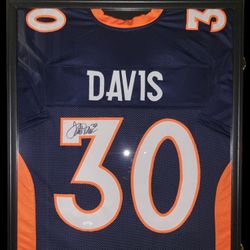 Terrell Davis Framed Autographed Jersey (JSA)
