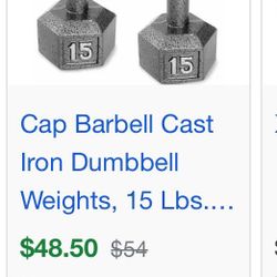 15 Pound Pair Dumbbells Weight Pick Up Only From My Address 