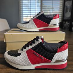 Michael Kors Alloe Wrap Snake-EmbossedLetter Sneakers Women'ssize 7.