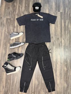 Rick Owen’s Pants, Fear of God Shirt, Rick Owen’s Sneakers, Maison Mihara Yasuhiro, or Balenciaga Shoes and chrome hearts hat Brand New
