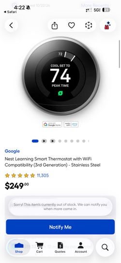 Google Nest Learning Smart Thermostat 3rd Gen