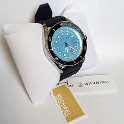 Michael Kors Blue Dial Black Strap Watch