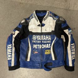 Yamaha Motorcycle Padded Racing Jacket Leather