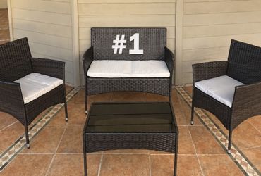 Patio Furniture Sets (Multiple Styles Available) – Wicker, Rattan, Wood, Metal – NEW (READ DESCRIPTION)