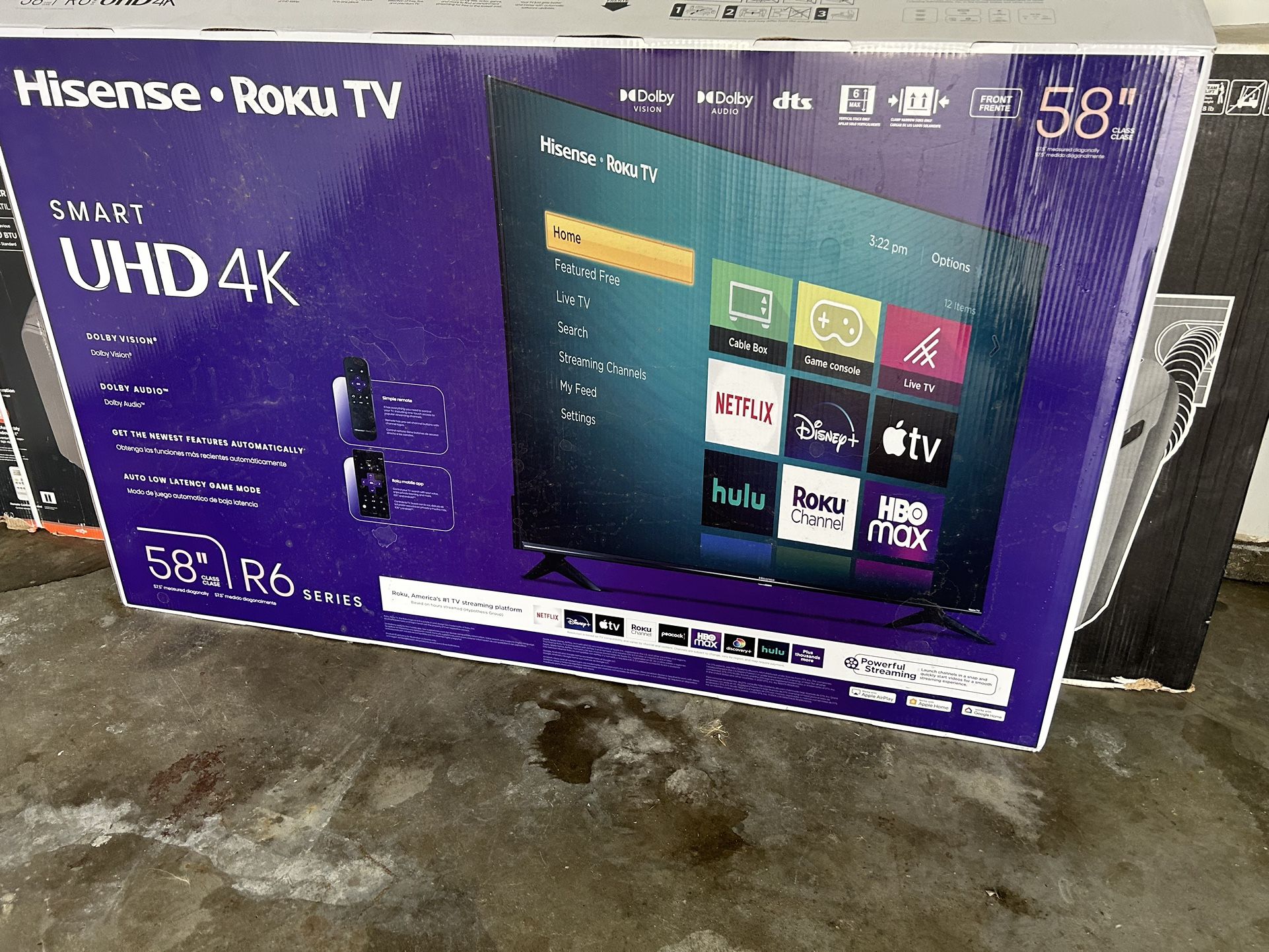 58” Inch Hisense Smart 4K Roku UHDTV