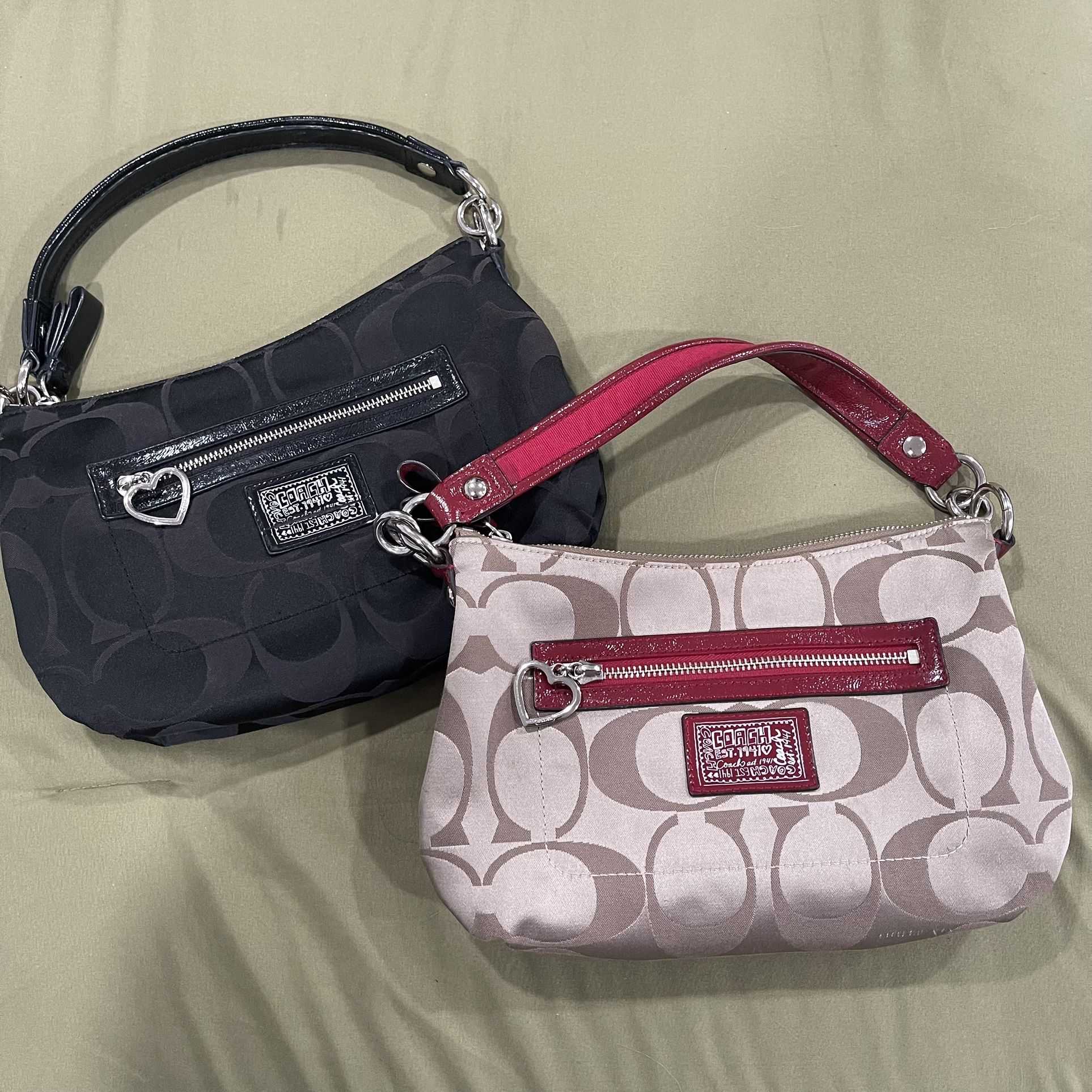 Black and Red/Cream Coach Purse Set