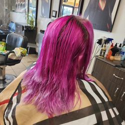 Haircut  style and rainbow colors