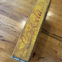 Vintage Coca Cola Wooden Crate Great Yellow Coloring