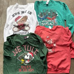 Vintage Ugly Christmas  Crewneck Sweatshirts Sweaters Snoopy T-shirt X-mas