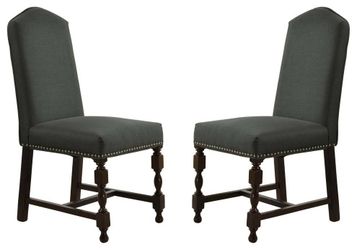 Dining Side Chairs in Stone Grey (Set of 2) - Best Master Furniture 592