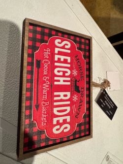 Christmas sleigh ride sign